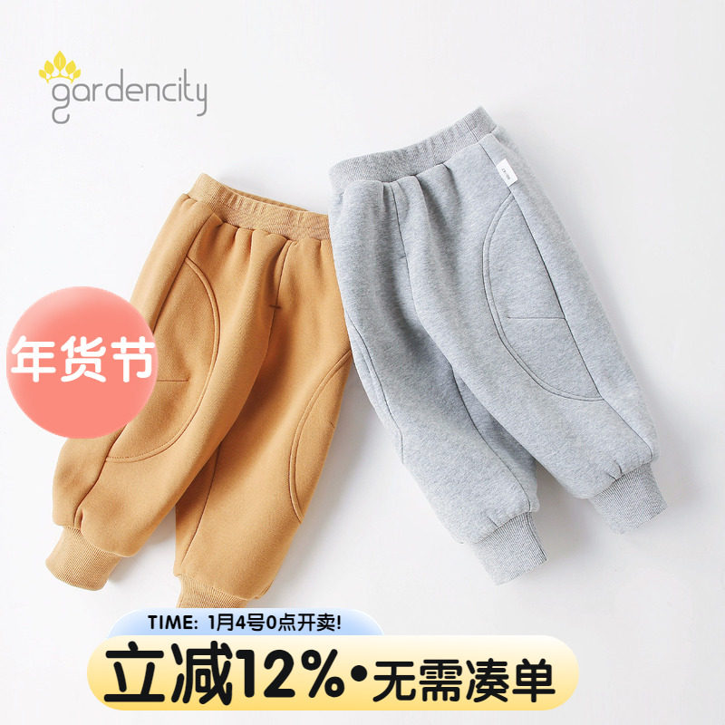 婴儿裤子秋冬保暖卫裤简约拼接复合棉加厚男女宝宝休闲裤外穿长裤,童装/婴儿装/亲子装,裤子,淘宝优惠券,粉丝福利购,淘宝优惠卷