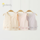 婴儿马甲纯棉双层秋冬季 卡通小蘑菇女宝宝对开马夹保暖上衣服坎肩