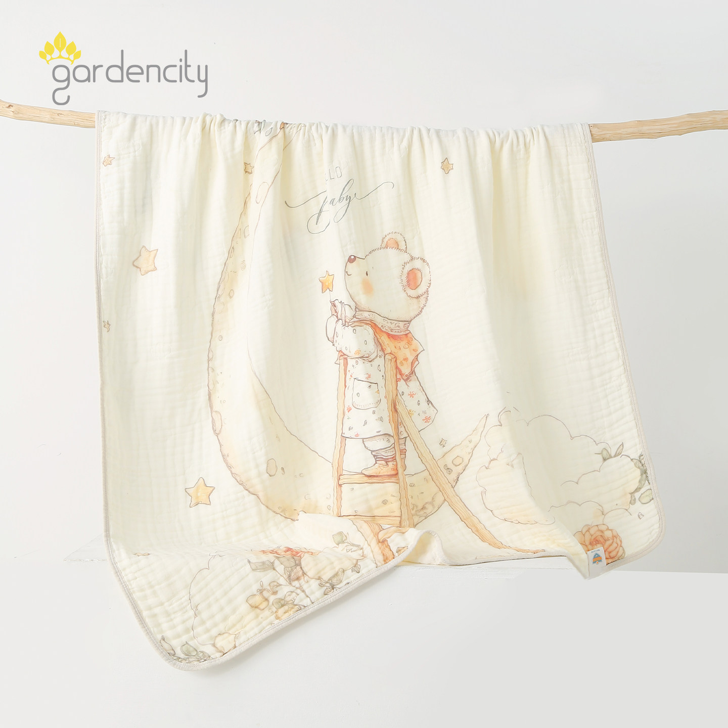 婴儿盖毯多功能夏季薄款纯棉长绒棉新生儿包单宝宝夏凉被120*120