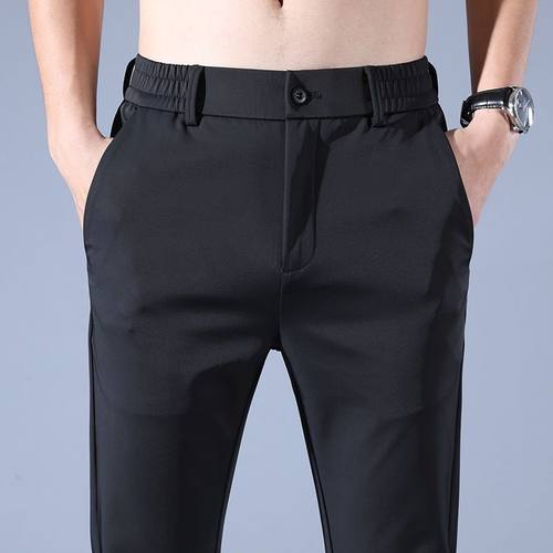 西装冰丝裤长裤男士春秋新款春秋薄款直筒裤子秋冬款商务百搭休闲