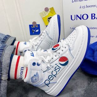 回力ow联名樱花百事可乐小白鞋男女2024春秋限量款情侣板鞋潮