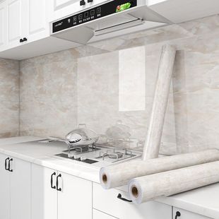 厨房防油贴纸防水自粘墙面防火耐高温大理石灶台面防潮墙贴墙壁纸