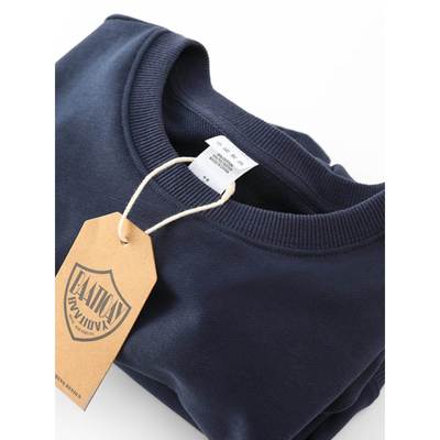 Mostarsea~格纹和透气！330g重量级休闲运动衫男士纯色毛巾布圆领