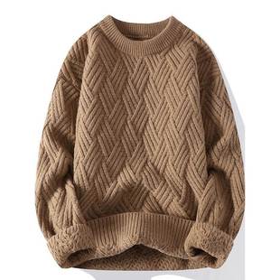 加厚保暖打底针织衫 Mostarsea 圆领毛衣男士 新款 粗针麻花线衣 冬季