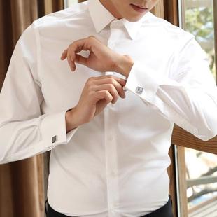 袖 高级感商务休闲新郎结婚男士 扣衬衫 春秋季 衬衣 男长袖 斯蒂芬法式
