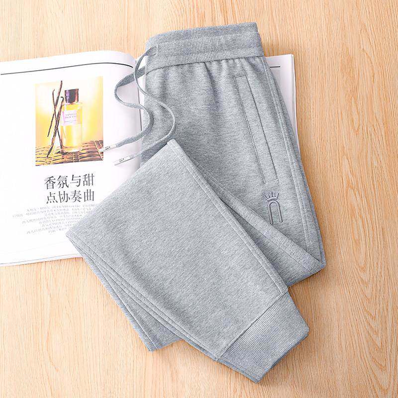 MAROLIO~高端柔软运动裤男女款秋冬加绒宽松束脚显瘦休闲百搭卫裤