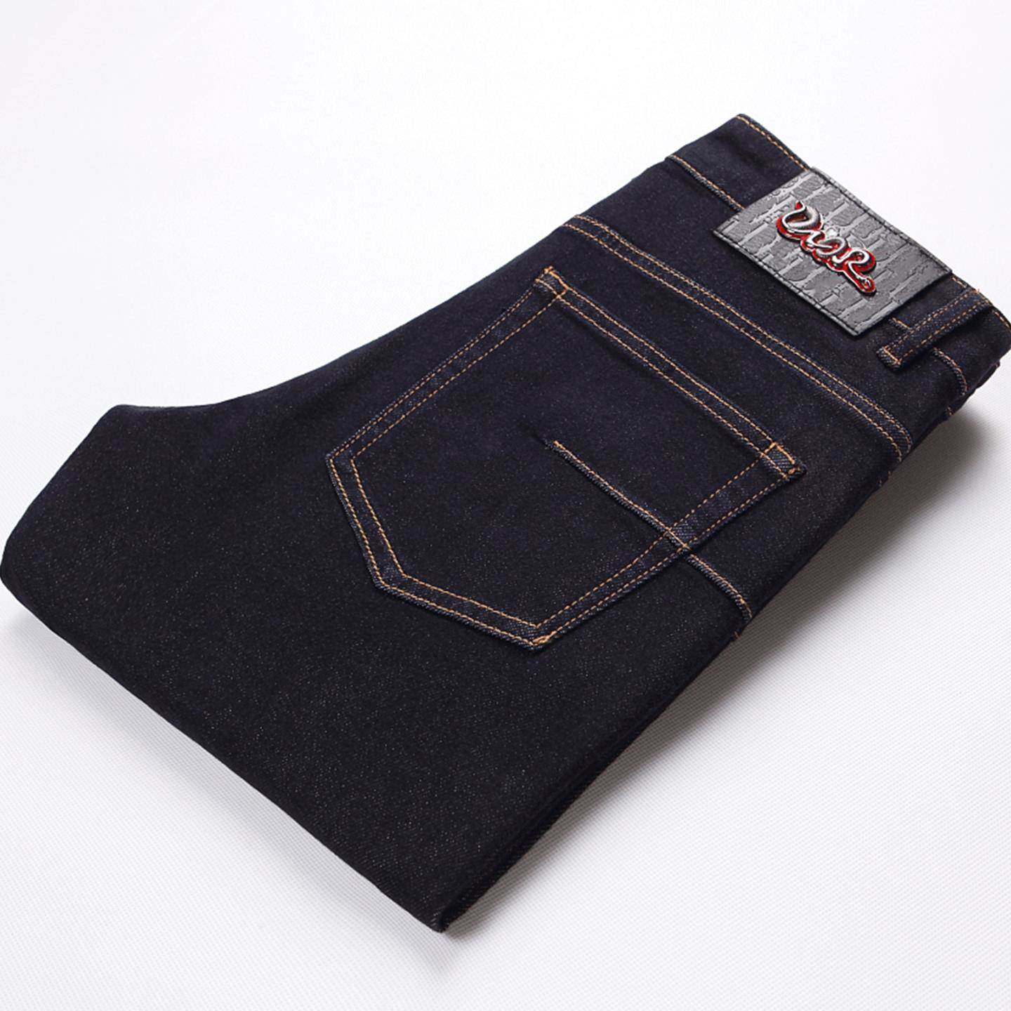 2025新款秋冬款深蓝色牛仔裤男修身小脚直筒弹力长裤高端休闲百搭