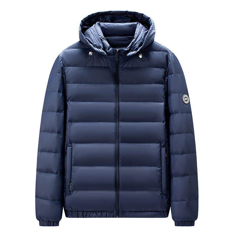 MAROLIO~锁温科技！2025新款连帽羽绒服男冬季轻薄保暖白鸭绒外套