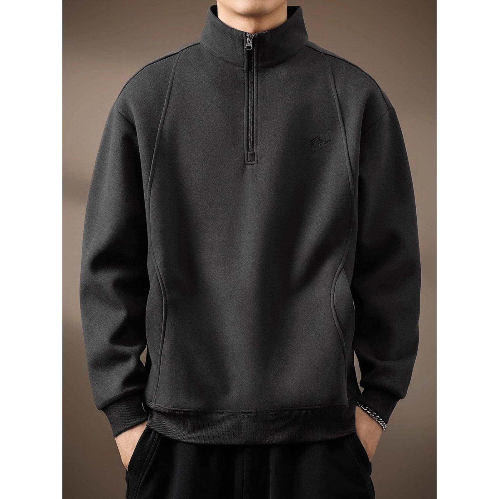 it neith BIAS潮牌软糯重磅美式半拉炼立领卫衣男春秋覆古Polo衫,男装,大码上装,淘宝优惠券,粉丝福利购,淘宝优惠卷