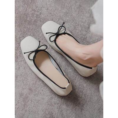 香港法国玛丽简鞋软皮革内增高平底便鞋女软底春秋季晚鞋奶奶鞋小