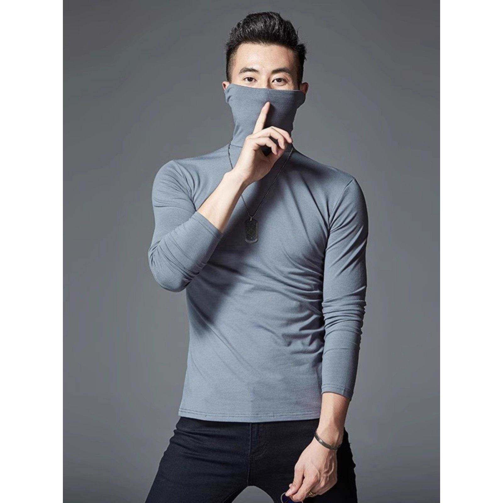 GM新潮 高领男士长袖t恤秋冬季弹力打底衫半中领冬装加绒加厚内衣,男装,秀禾服,淘宝优惠券,粉丝福利购,淘宝优惠卷