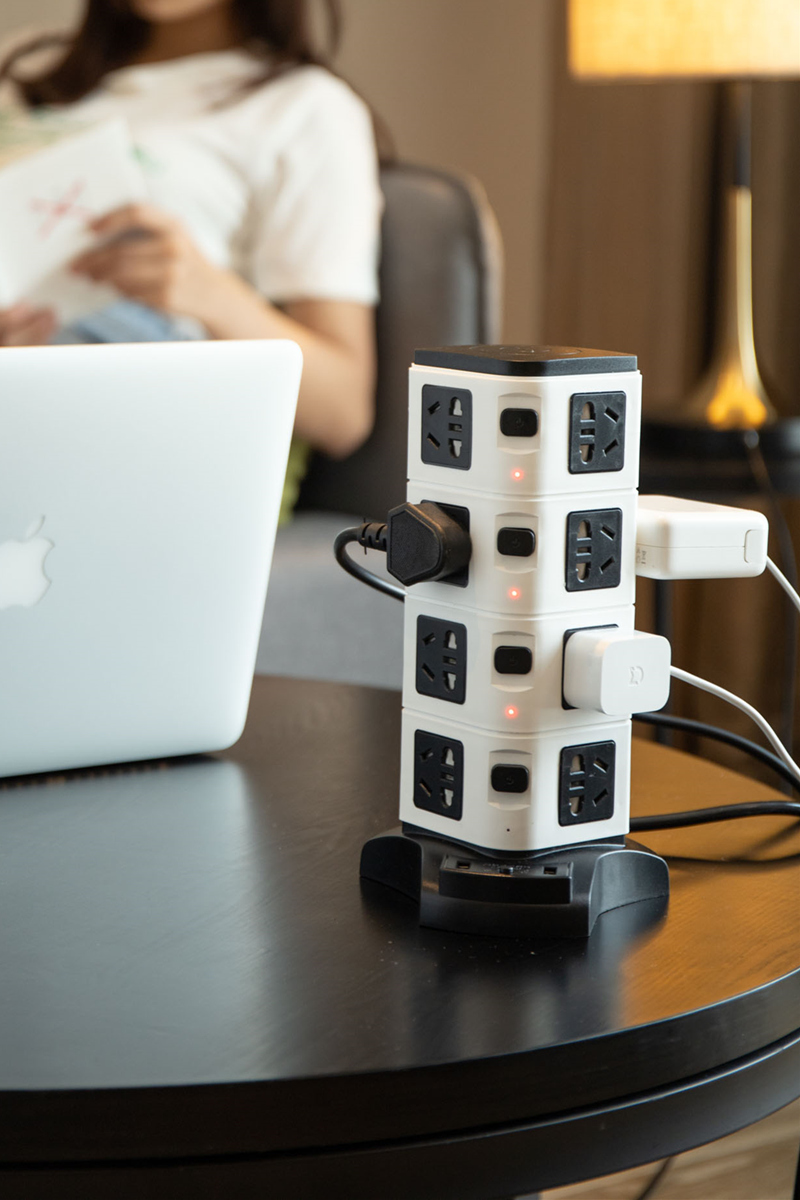 创意办公智能usb带线立式插座