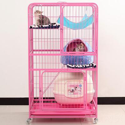 正品猫笼子管加粗豪大华别墅二层三层层猫方窝双猫舍型方管三层猫