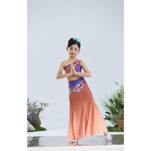 正品儿童傣族舞蹈服装考裙桃族李剧目紫陶灵演艺出服民族舞傣族舞