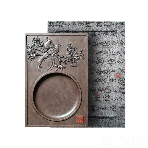 正品赋比兴家 国非遗 肇庆端砚砚台《鸟语花香》8寸宋坑大号实砚