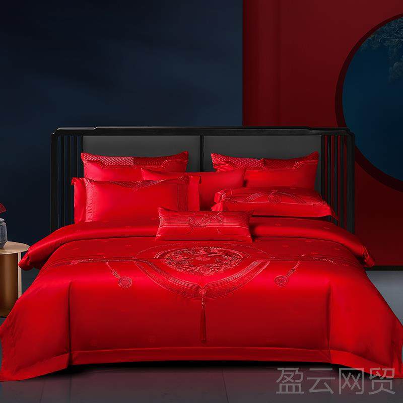 正品140s全棉结婚四件套新婚大支色刺绣上用品婚庆红六十多件床套,床上用品,婚庆床品套件,淘宝优惠券,粉丝福利购,淘宝优惠卷