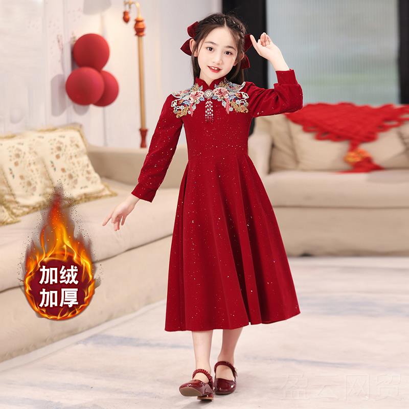 正品儿礼服童式生日主持人中童公主裙洋气花童女连衣裙高端演出服