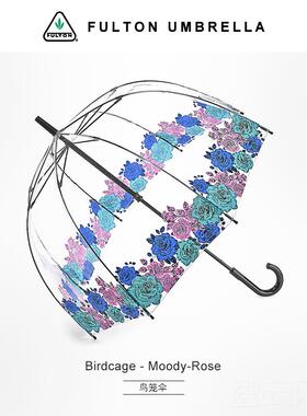 正品fu伞lton英国王室富尔透明鸟笼伞顿复古长便柄雨伞女进口品质