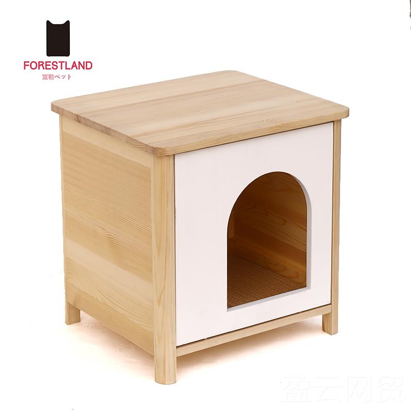 正品用实木换鞋凳猫窝床头柜坐凳人猫共半猫封一体窝跳台闭中小型