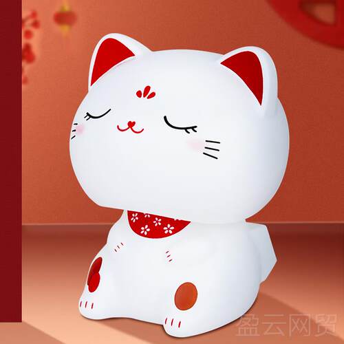 正品太阳台能招财猫头公汽车摆件车载中控创意摇头可爱点仔装饰品