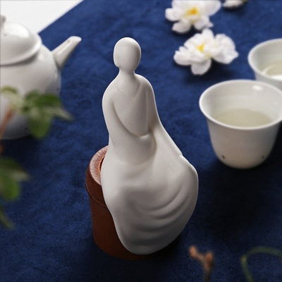 正品白瓷无相佛小生和尚 陶瓷禅意小沙弥家居摆件 新中式佛具人物