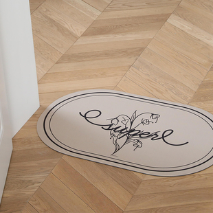 述物复古硅藻泥脚垫厨房卫生间入户门口地垫浴室吸水速干防滑垫