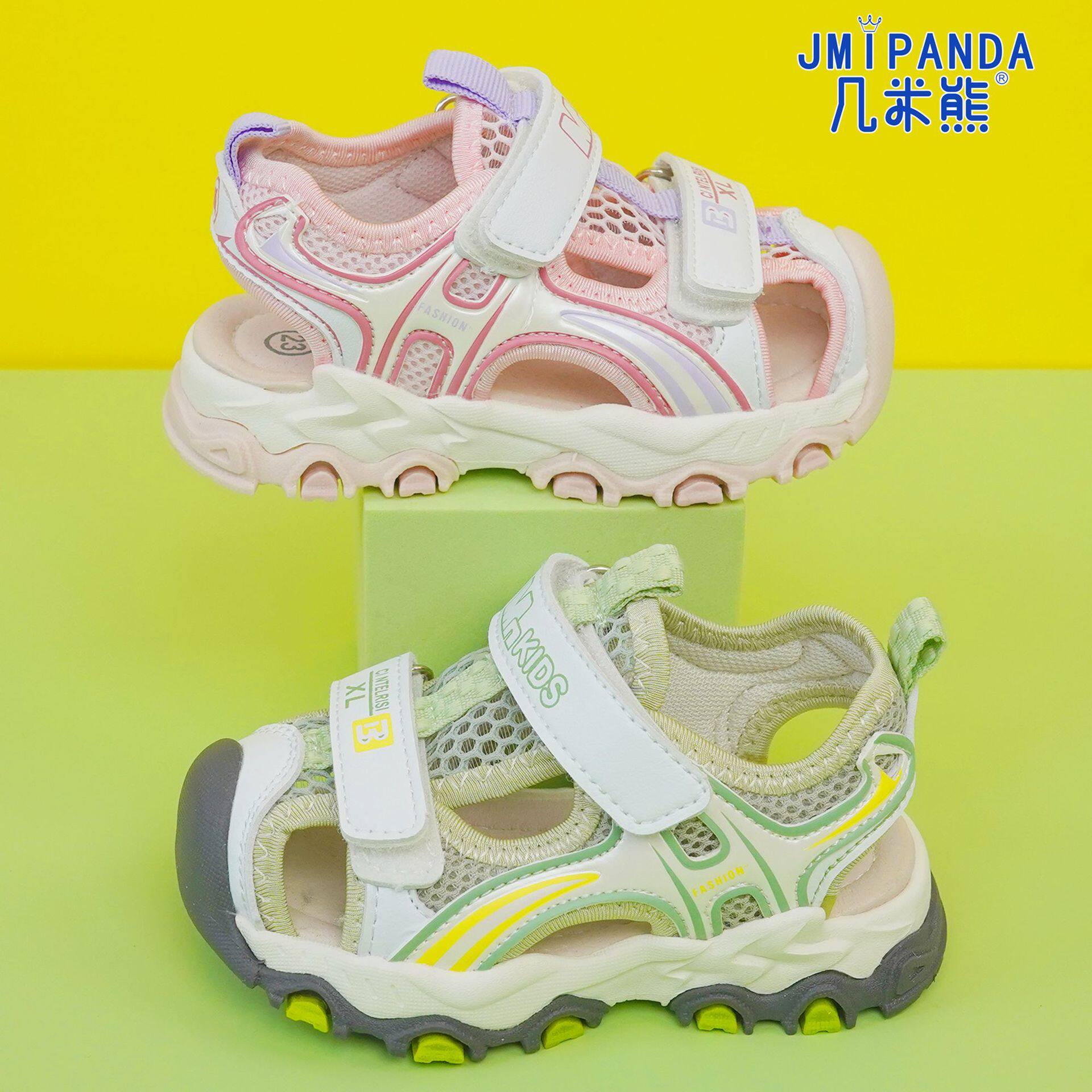 几米熊童鞋2024夏季新款童包头凉鞋男女童魔术贴轻便凉鞋厂家发