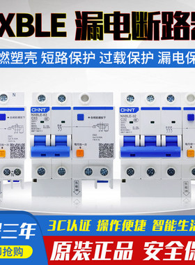正泰NXBLE-63/32空气2P家用63A断路器32A开关带漏电保护器DZ47LE