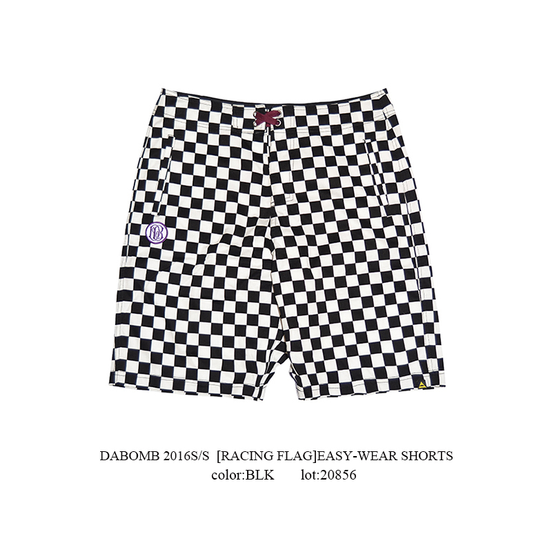 DABOMB[RACING FLAG]EASY-WEAR SHORTS-黑白男装短裤在类目 男装, 休闲裤中 - 来自Buy2taobao.com提供专业的淘宝代购服务