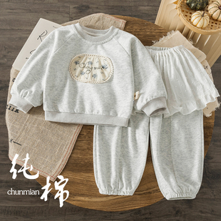 女童套装春装2026新款女孩洋气好看儿童宽松宝宝纯棉休闲卫衣套装