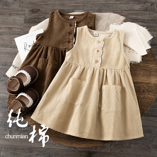 连衣裙宝宝背心马甲公主裙 女孩洋气无袖 女童连衣裙秋冬季 2025新款