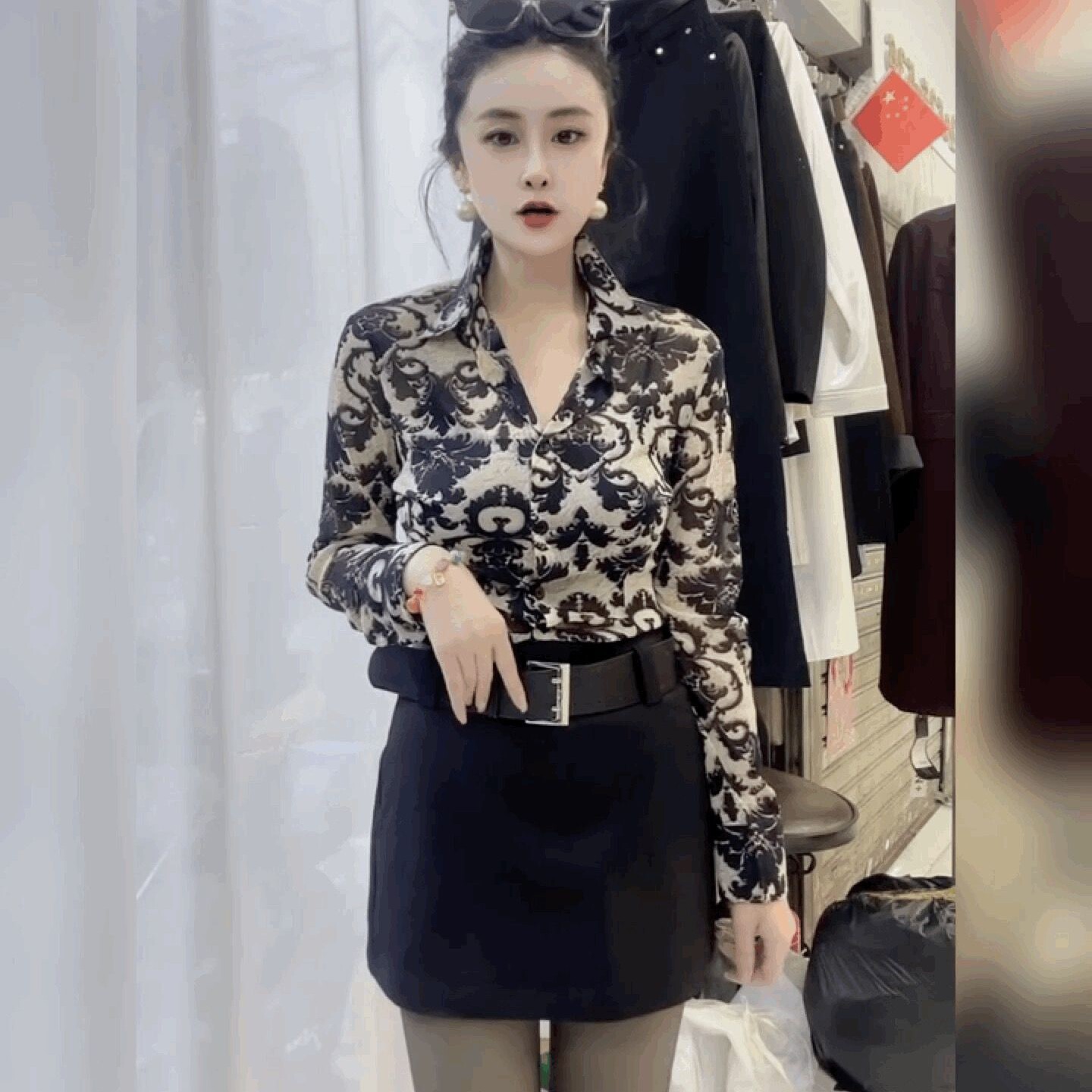 蕾丝网纱碎花T恤衬衫女别致法式POLO领上衣修身显瘦薄款打底衫潮