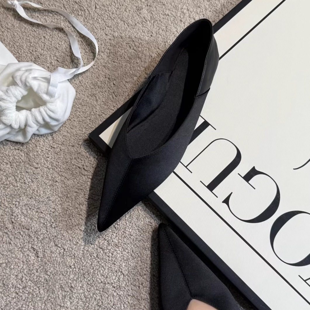 羊皮版！单鞋女高级感缎面尖头浅口百搭芭蕾舞鞋配裙子平底晚晚鞋,女鞋,浅口单鞋,淘宝优惠券,粉丝福利购,淘宝优惠卷