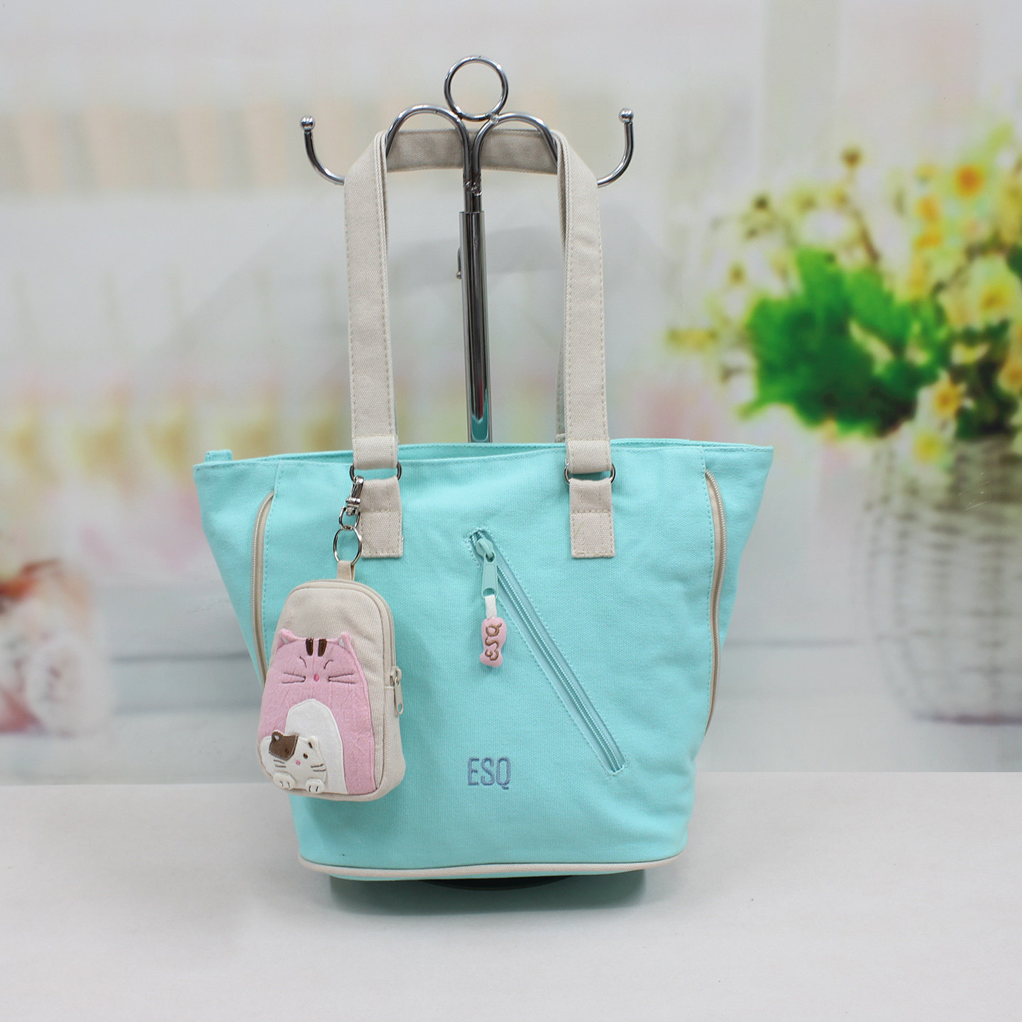 ESQ正品纯棉帆布包*大小猫单肩包女包*60238