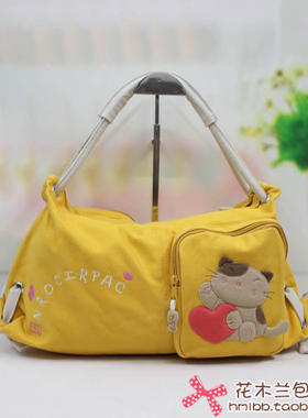 ESQ纯棉帆布包*爱心猫休闲单肩包女包*60283