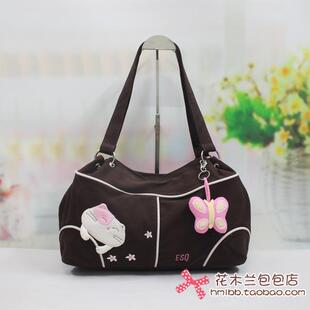 纯棉帆布包女包 蝴蝶猫淑女单肩包60287 ESQ正品