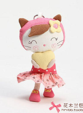 【ESQ正品】纯棉可爱爱心猫咪包挂件挂饰*钥匙扣*50353