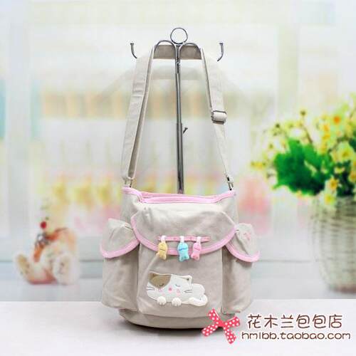 【esq正品】纯棉女包帆布斜挎包
