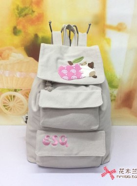 包邮ESQ纯棉帆布包*可爱猫咪双肩包休闲小背包女包60347