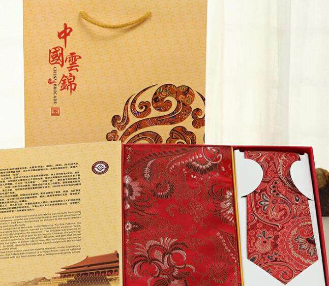 真丝 装饰 特产九五玉帛商务礼品 南京云锦 云锦围巾领带套件现货