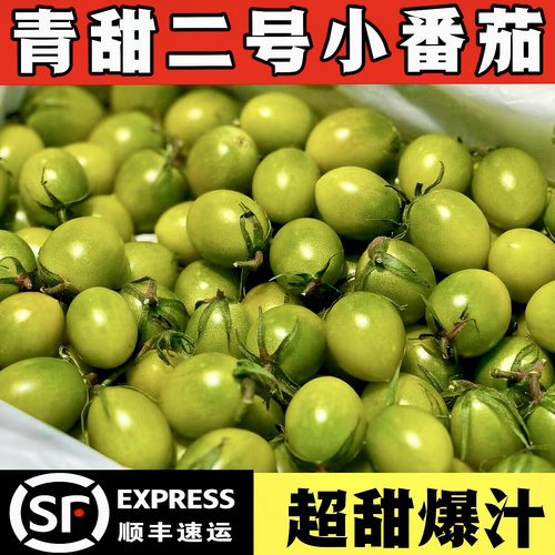 青甜二号超甜青霞小番茄绿宝石青口蜜生吃新鲜现摘山东自然熟顺丰