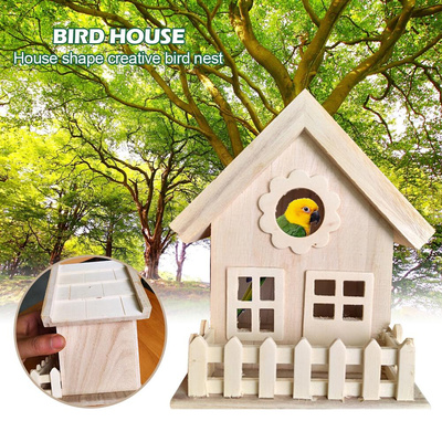 Wooden Bird House Nest Bird Hanger Cage Birdcage Bird Shel