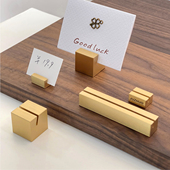 黄铜价格标签夹名片桌面台卡架照片夹明信卡片便签留言夹底座架子