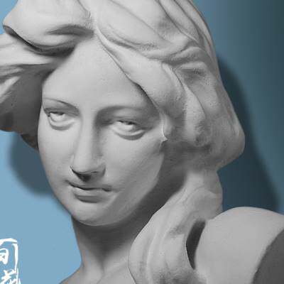 厂小琴女石膏像琴女胸像人物雕塑头像素描教具雕塑模型家居装饰库