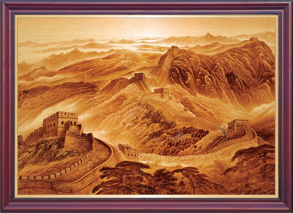 万里金山金长城画龙抬头办公室客厅玄关背景山水风景壁画挂图