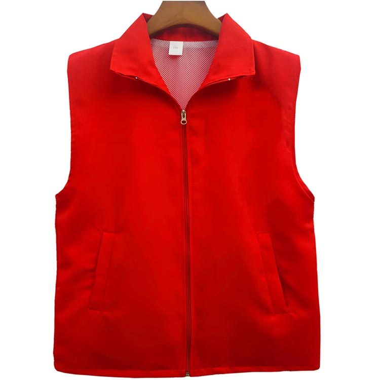 VOLUNTEER VEST CUSTOM PRINTED LOGO DOUBLE-LAYER VOLUNTEER RED VEST ADVERTISING VEST VEST MESH