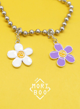 有看925银清新花朵超仙紫色吊坠