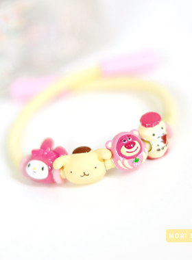 猫哩卟三丽鸥美乐蒂布丁狗beads可爱草莓熊925银珠子手链手镯女