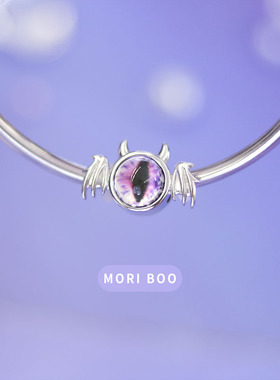 猫哩卟奇幻恶魔之眼925银串珠万圣节beads珠子节日礼物手链手镯