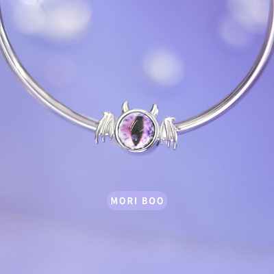 猫哩卟奇幻恶魔之眼925银串珠万圣节beads珠子节日礼物手链手镯